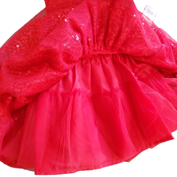 NWT Cat & Jack Toddler Red sparkle Girls' A-line Dress size 18M - Picture 6 of 8
